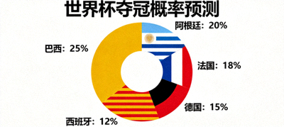 世界杯夺冠概率预测饼图